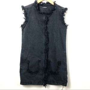 Black frayed shift jean dress Nasty Gal